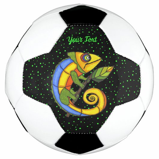 Fantasy Lächeln farbenfrohe Lizard Leaf Dots Fußball (Vorderseite)