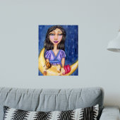 Fantasy Lady Holleeping Crescent Moon Poster