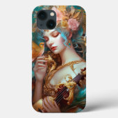 Fantasy Lady mit Lute & Butterfly Bird Case-Mate iPhone Hülle (Rückseite)
