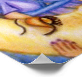 Fantasy-Lady mit schlafendem Halbmond Poster (Ecke)