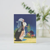 "Fantasy Lady" Vintage Postkarte (Stehend Vorderseite)
