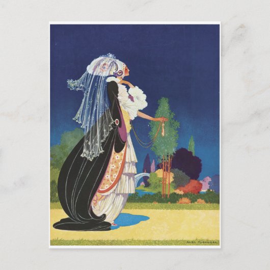 "Fantasy Lady" Vintage Postkarte (Vorderseite)