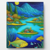 Fantasy Lake Fish Art Tabletter Fotoplatte (Vorderseite)
