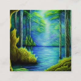 Fantasy Lake Quadratische Visitenkarte