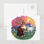 Fantasy Land (ff) - Maine Coon cat (tabby) Postkarte (Vorne/Hinten)