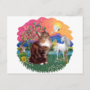 Fantasy Land (ff) - Maine Coon Katze (getigert) Postkarte