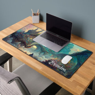 Fantasy Land und Drachen Personalisiert Schreibtischunterlage