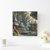 Fantasy Lands Quadratische Wanduhr (Zuhause)
