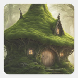 Fantasy Lands Quadratischer Aufkleber