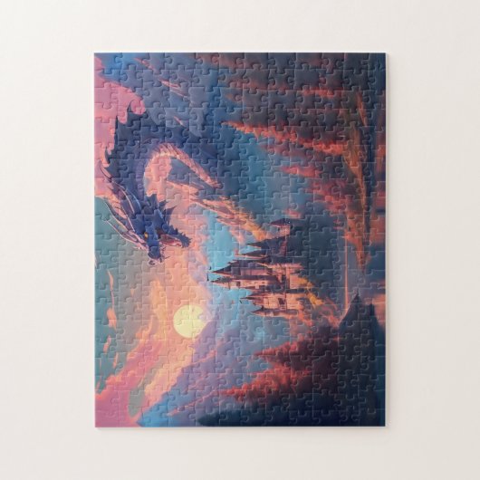 Fantasy Landscape Castle Dragon Puzzle (Vertikal)