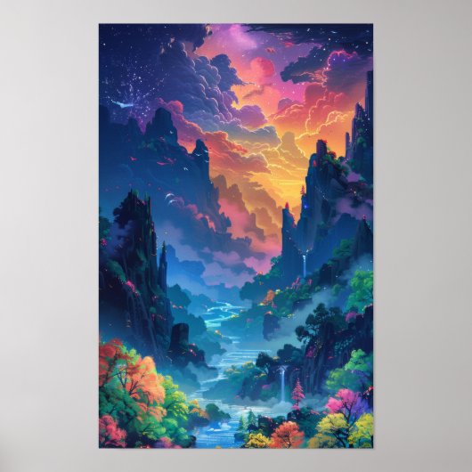 Fantasy Landscape Illustration Poster (Vorne)