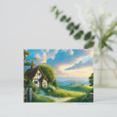 Fantasy Landscape in Summer Painting Postkarte (Stehend Vorderseite)