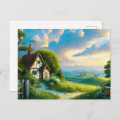 Fantasy Landscape in Summer Painting Postkarte (Vorne/Hinten)