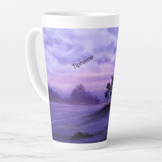 Fantasy Landscape Lila Latte Tasse (Linke Ecke)