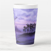 Fantasy Landscape Lila Latte Tasse (Vorderseite)