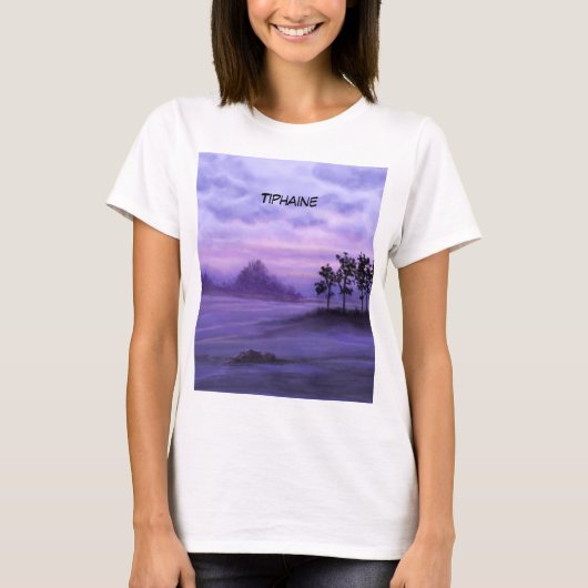Fantasy Landscape Lila Latte Tasse T-Shirt (Vorderseite)