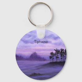 Fantasy Landscape Lila Schlüsselanhänger