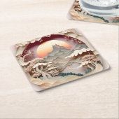 Fantasy Landscape Paper Cut Square Paper Untersetz Rechteckiger Pappuntersetzer (angewinkelt)