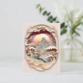 Fantasy Landscape Papier schneiden Postkarte (Stehend Vorderseite)