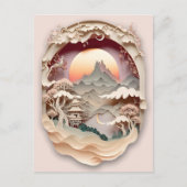 Fantasy Landscape Papier schneiden Postkarte (Vorderseite)
