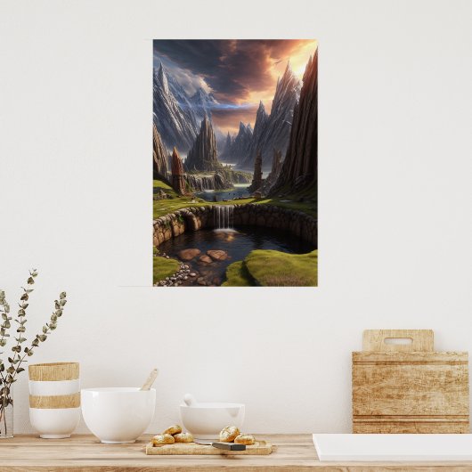 Fantasy Landscape Poster (Küche)