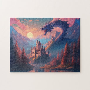 Fantasy Landschaft Burg Dragon Puzzle