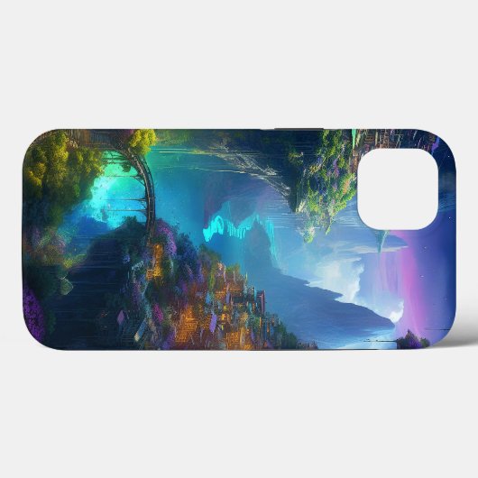 Fantasy Landschaft farbenfroh surreal Case-Mate iPhone Hülle (Rückseite (Horizontal))