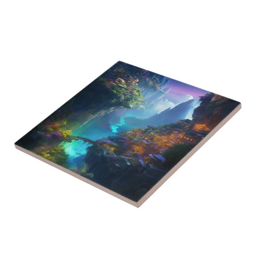 Fantasy Landschaft farbenfroh surreal Fliese (Seite)