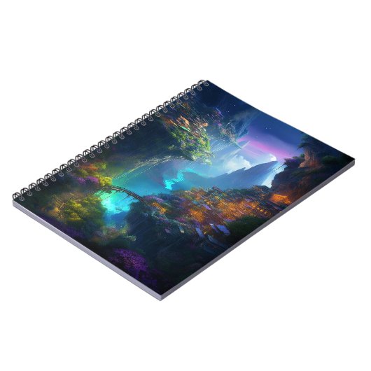 Fantasy Landschaft farbenfroh surreal Notizblock (Linke Seite)