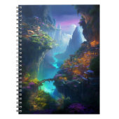 Fantasy Landschaft farbenfroh surreal Notizblock (Vorderseite)