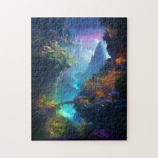 Fantasy Landschaft farbenfroh surreal Puzzle (Vertikal)
