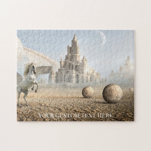Fantasy Landschaft mit Unicorn und Castle Puzzle (Horizontal)