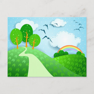 Fantasy-Landschaft, Postkarte