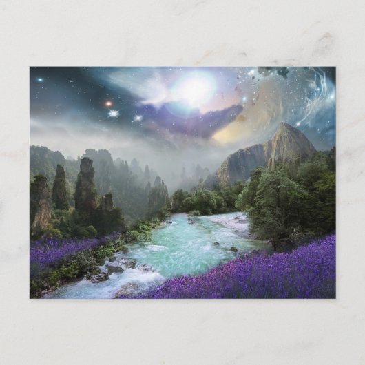 Fantasy Landschaftlich Landschaft mit Flüssen und  Postkarte (Vorderseite)