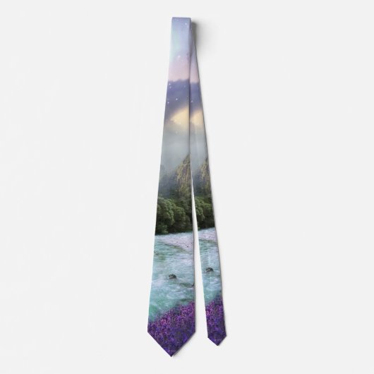 Fantasy Landschaftlich Rainforest Landschaft Krawatte (Vorderseite)