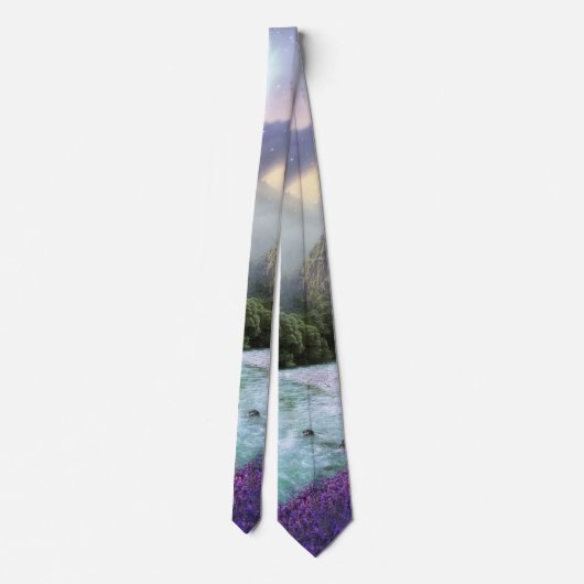 Fantasy Landschaftlich Rainforest Landschaft Krawatte (Rückseite)