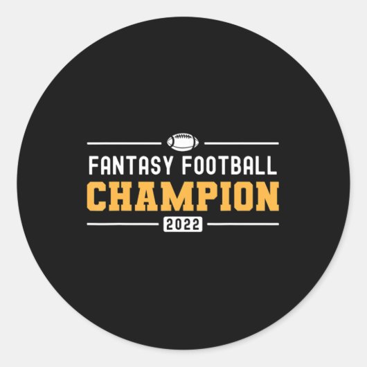 Fantasy League Champ 2022 Gewinner Fantasy Footbal Runder Aufkleber (Vorderseite)