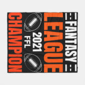 Fantasy League Champion Football 2021 Gewinner Vin Fleecedecke (Vorderseite (Horizontal))