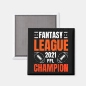 Fantasy League Champion Football 2021 Gewinner Vin Magnet (Vorderseite/Rückseite)