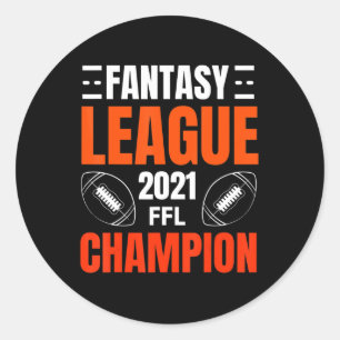 Fantasy League Champion Football 2021 Gewinner Vin Runder Aufkleber