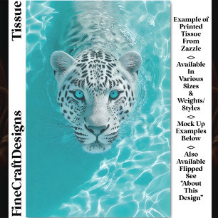 Fantasy Leopard In Aqua Wasser DV8L Decoupage Seidenpapier