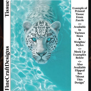 Fantasy Leopard In Aqua Wasser DV8R Decoupage Seidenpapier