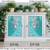 Fantasy Leopard in Aqua Water DV8L Decoupage Seidenpapier