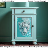 Fantasy Leopard in Aqua Water DV8L Decoupage Seidenpapier