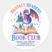 Fantasy Leser... Runder Aufkleber (Vorderseite)