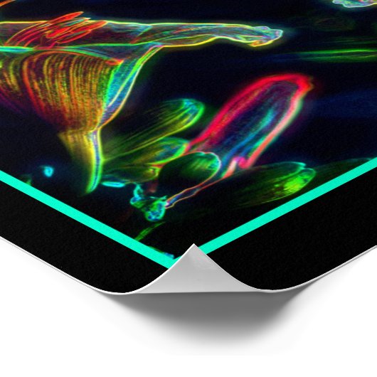 Fantasy Libelle Abstrakte Blume Kunst Poster (Ecke)