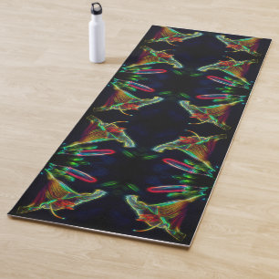 Fantasy Libelle Abstrakte Blume Kunst Yogamatte