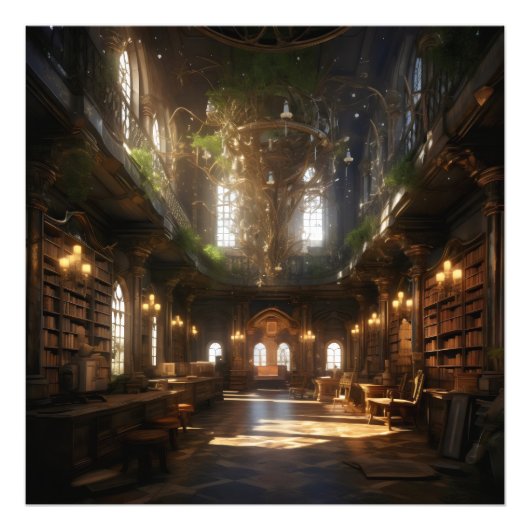 Fantasy Library Fotodruck (Vorne)
