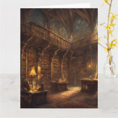 Fantasy Library Karte (Gelbe Blume)