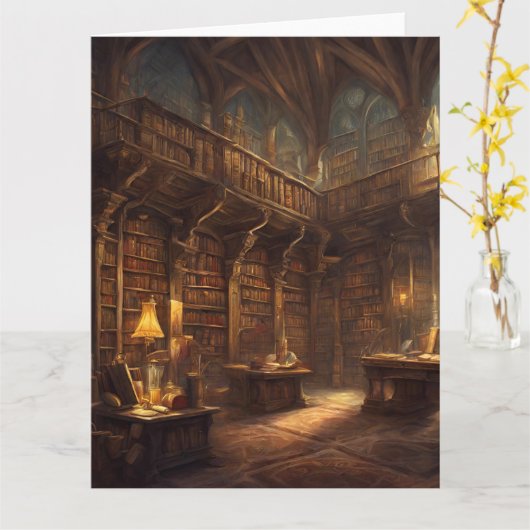 Fantasy Library Karte (Gelbe Blume)